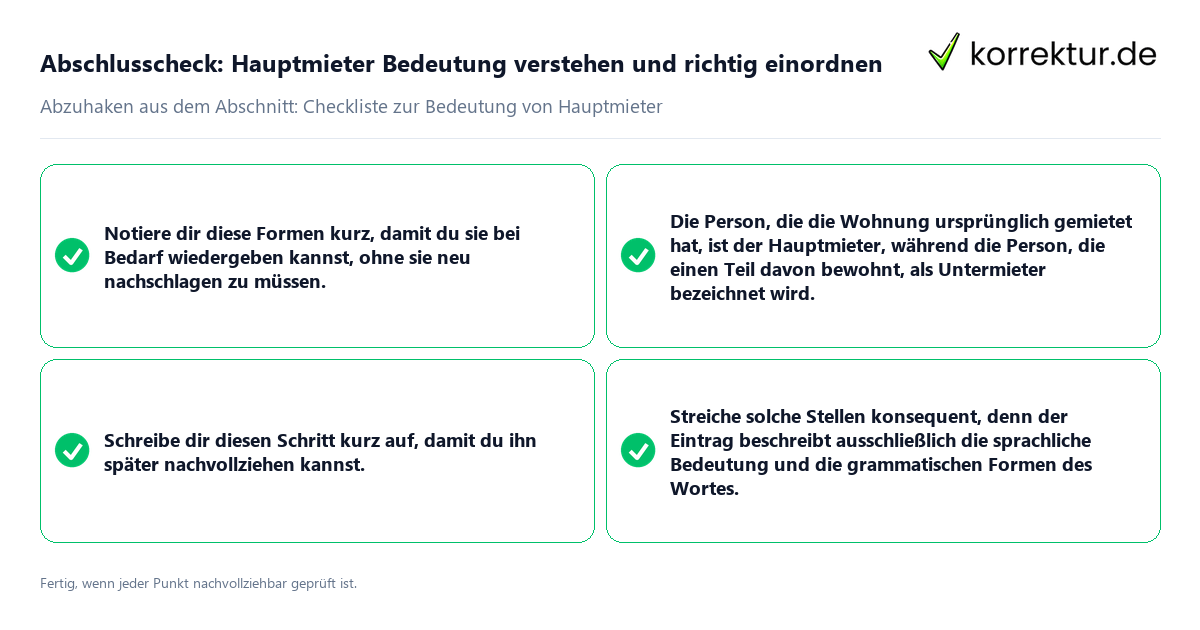 Konkreter Abschlusscheck zu Hauptmieter Bedeutung verstehen und richtig einordnen