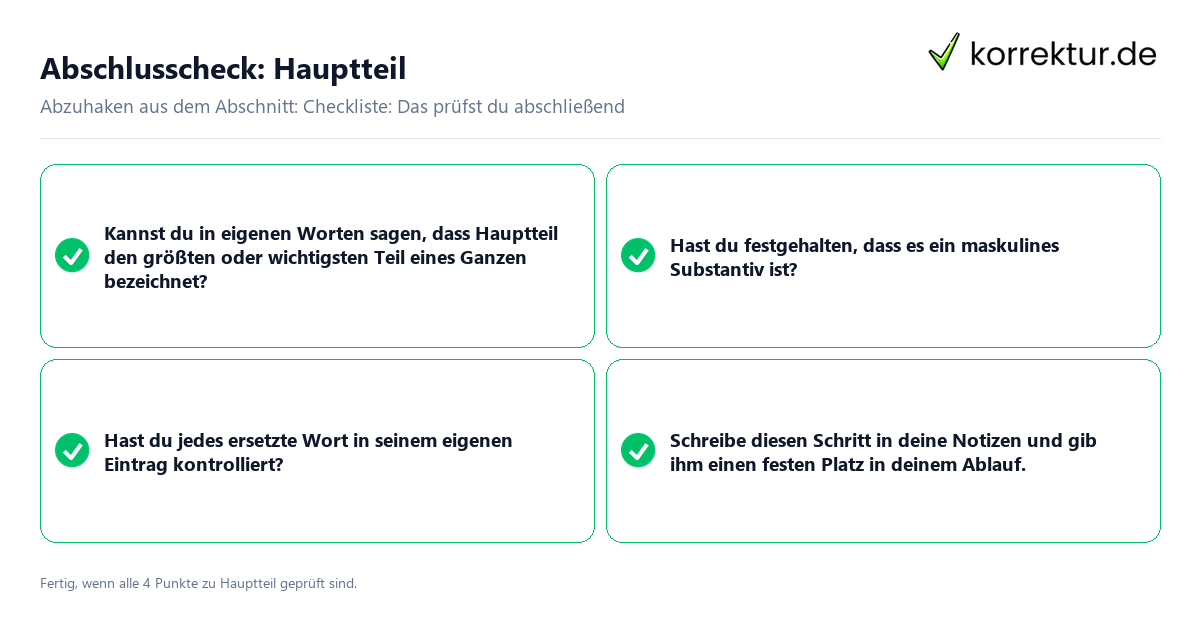 Abschlusscheck: Hauptteil Konkreter Abschlusscheck zu Hauptteil