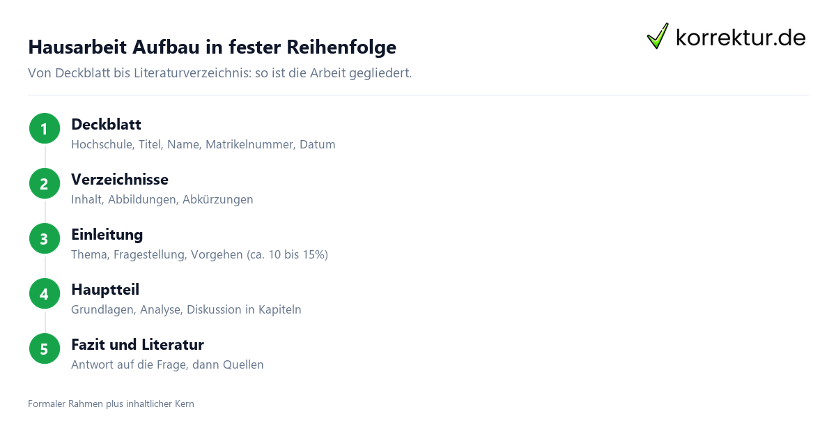 Hausarbeit Aufbau Schritt für Schritt: Reihenfolge der Teile