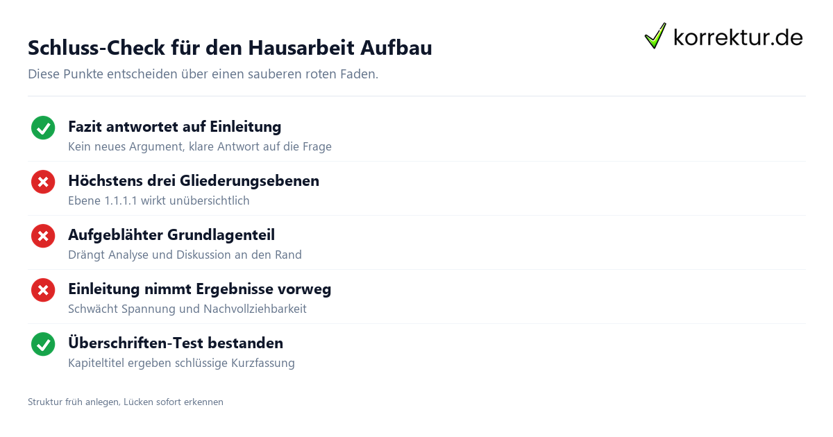 Hausarbeit Aufbau prüfen: typische Fehler und Erfolgsfaktoren