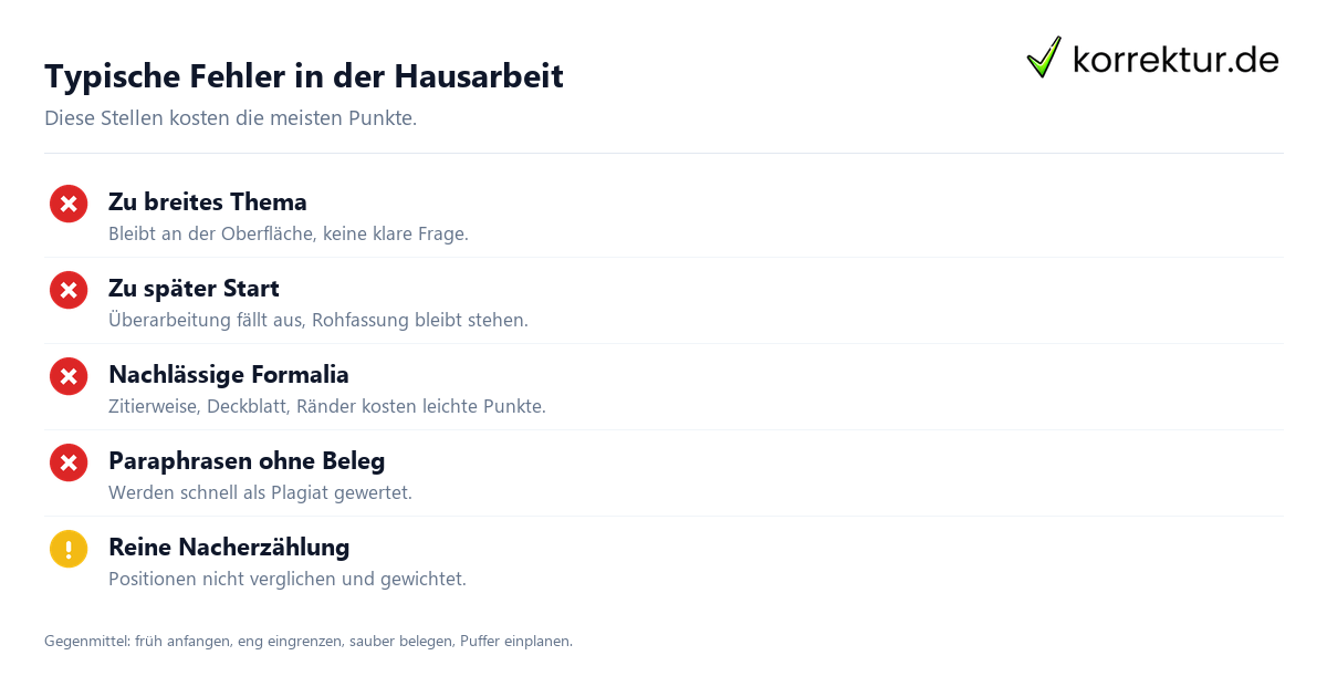 Typische Fehler beim Hausarbeit Schreiben und wie du sie vermeidest
