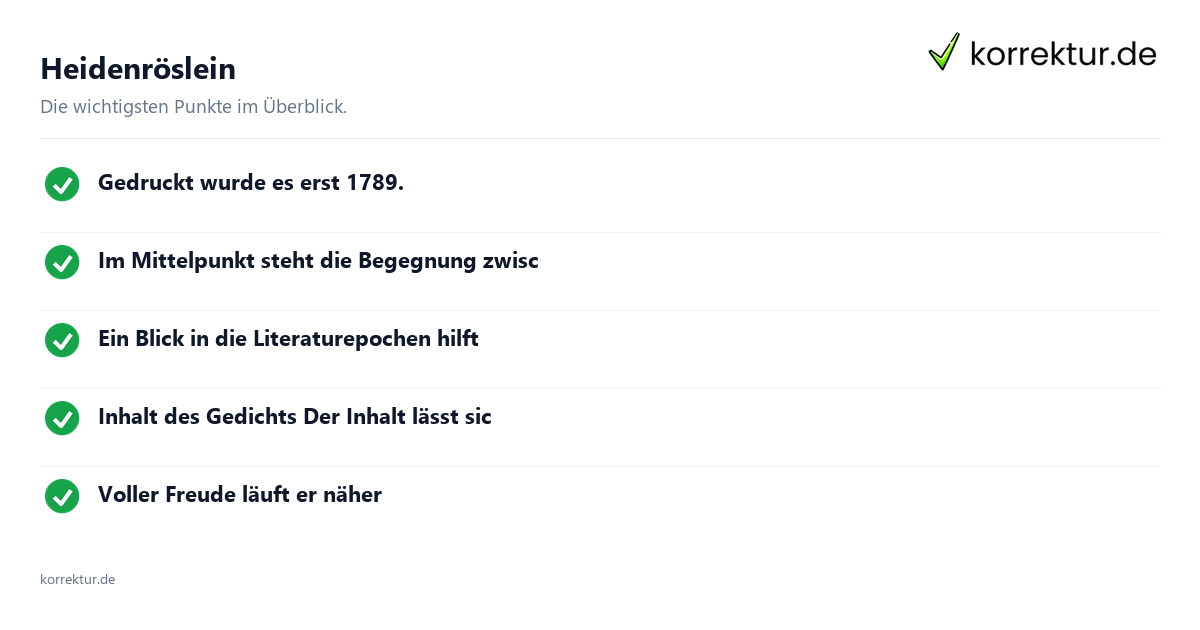 Heidenröslein Heidenröslein: Überblick