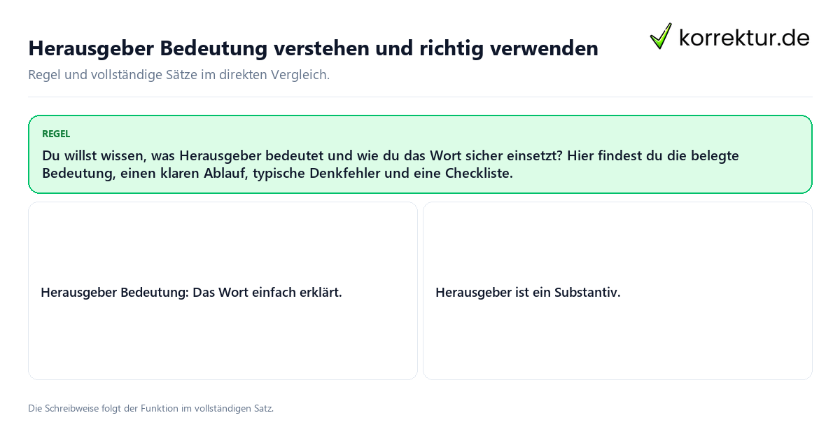 Herausgeber Bedeutung verstehen und richtig verwenden Konkrete Regel und vollständige Beispielsätze zu Herausgeber Bedeutung verstehen und richtig