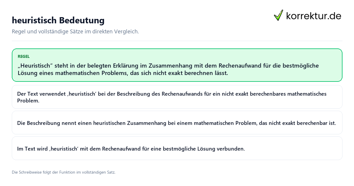 heuristisch Bedeutung Konkrete Regel und vollständige Beispielsätze zu heuristisch Bedeutung