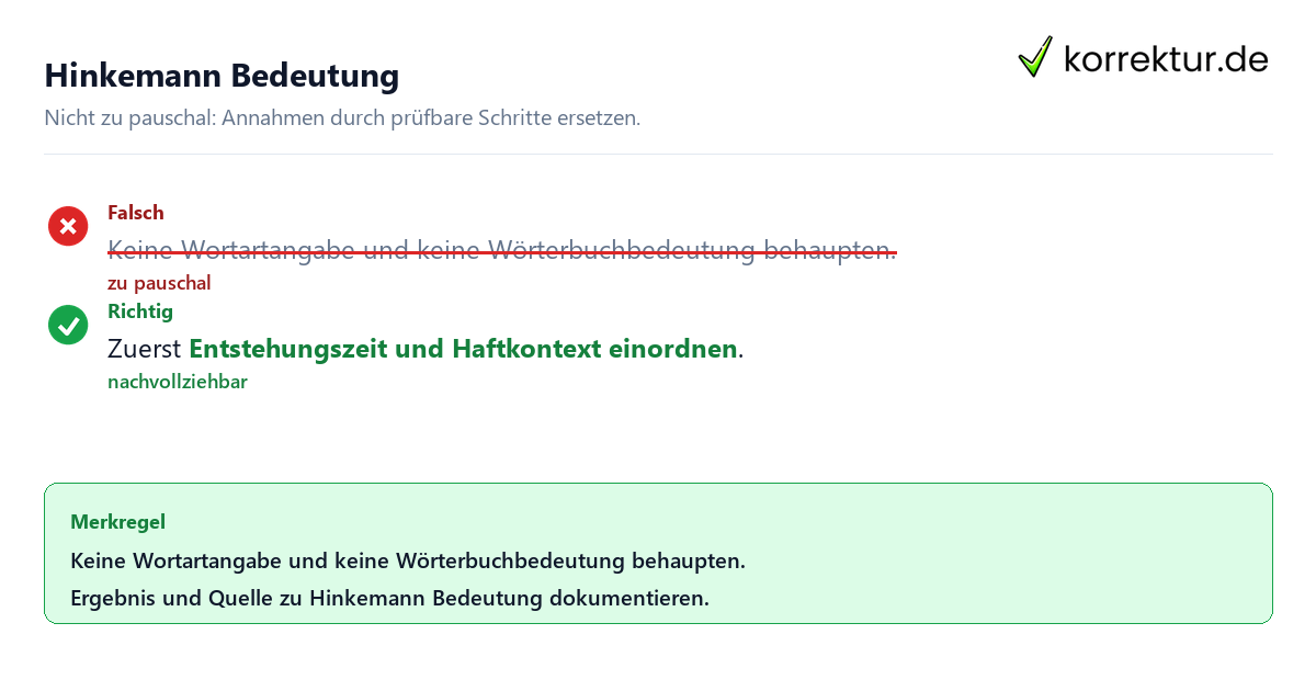 Ungeeignete und belastbare Vorgehensweise bei Hinkemann Bedeutung