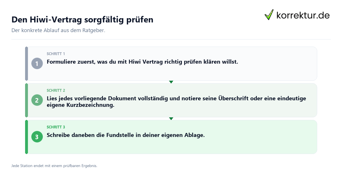 Konkrete Schritte zu Den Hiwi-Vertrag sorgfältig prüfen