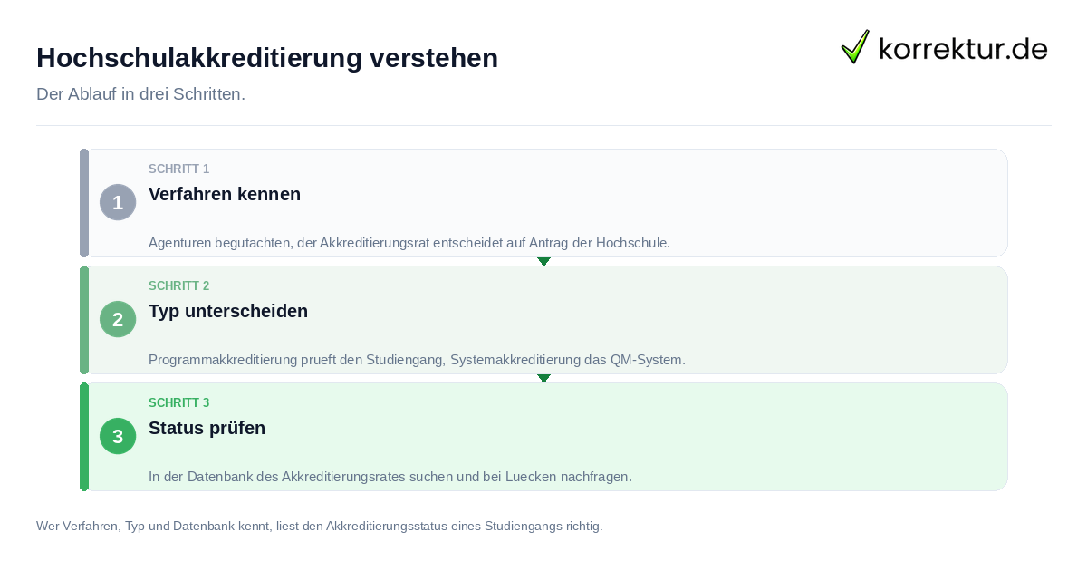 Hochschulakkreditierung verstehen: der Ablauf in drei Schritten