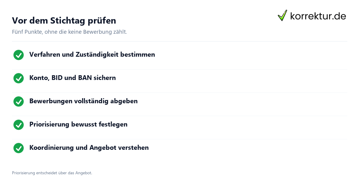Hochschulstart Checkliste
