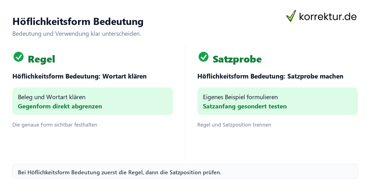 Höflichkeitsform Bedeutung mit Bedeutung und passender Verwendung im Vergleich