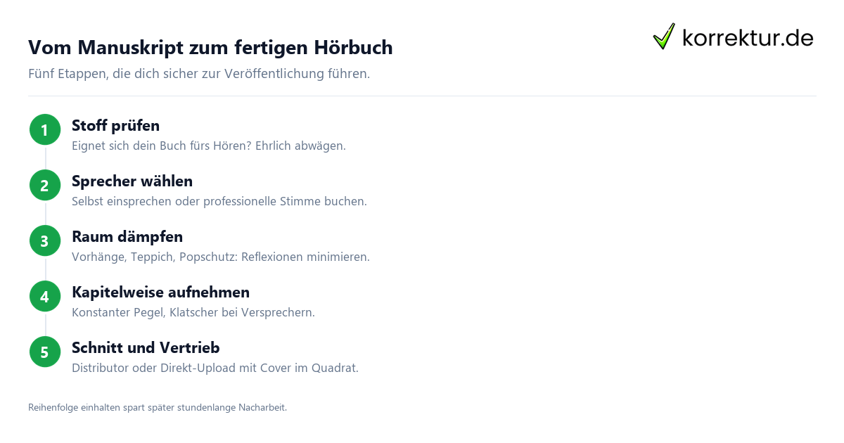 Vom Manuskript zum fertigen Hörbuch Hörbuch produzieren Schritt für Schritt vom Manuskript zur Tonspur