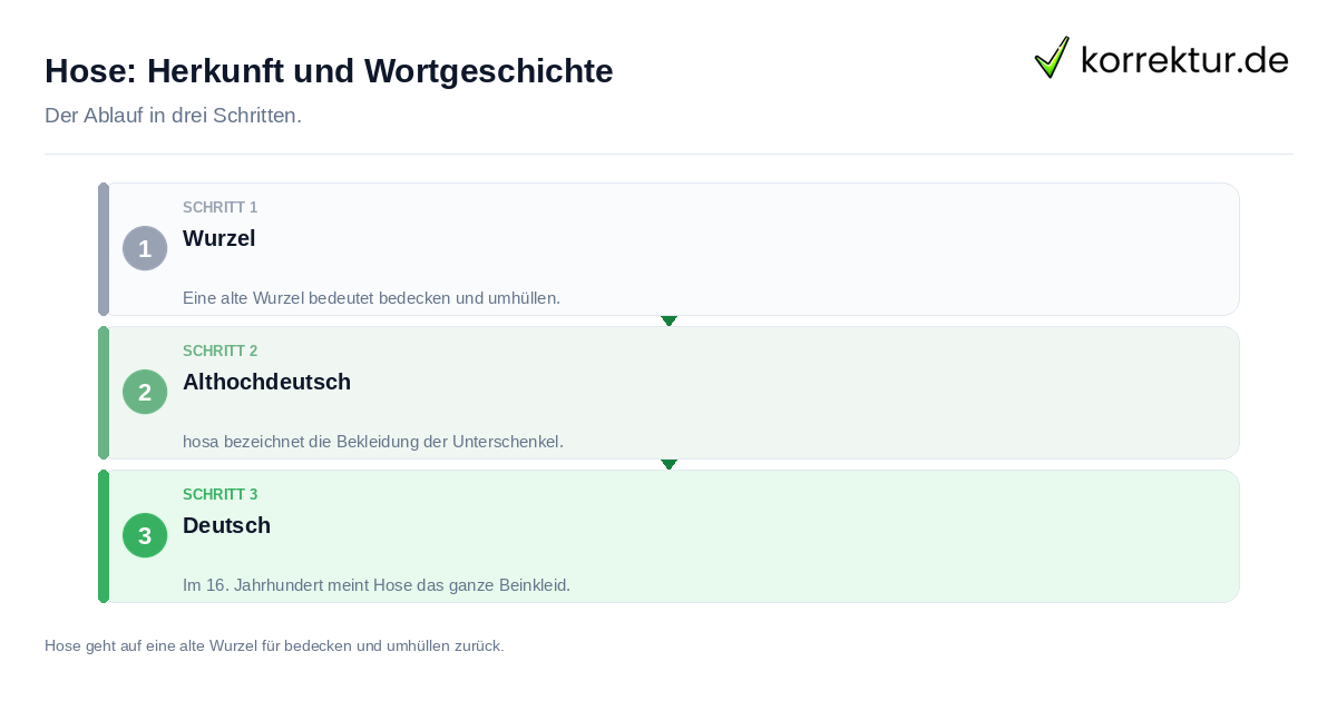 Hose: Herkunft und Wortgeschichte: der Ablauf in drei Schritten