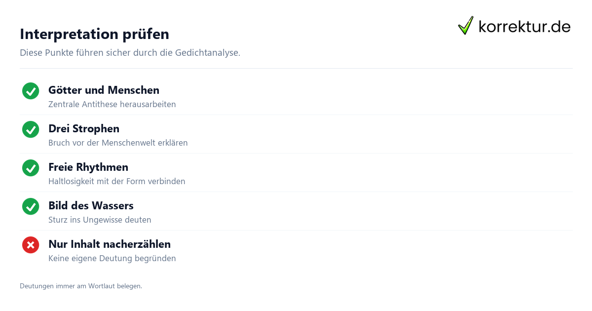 Hyperions Schicksalslied: Checkliste für die Interpretation