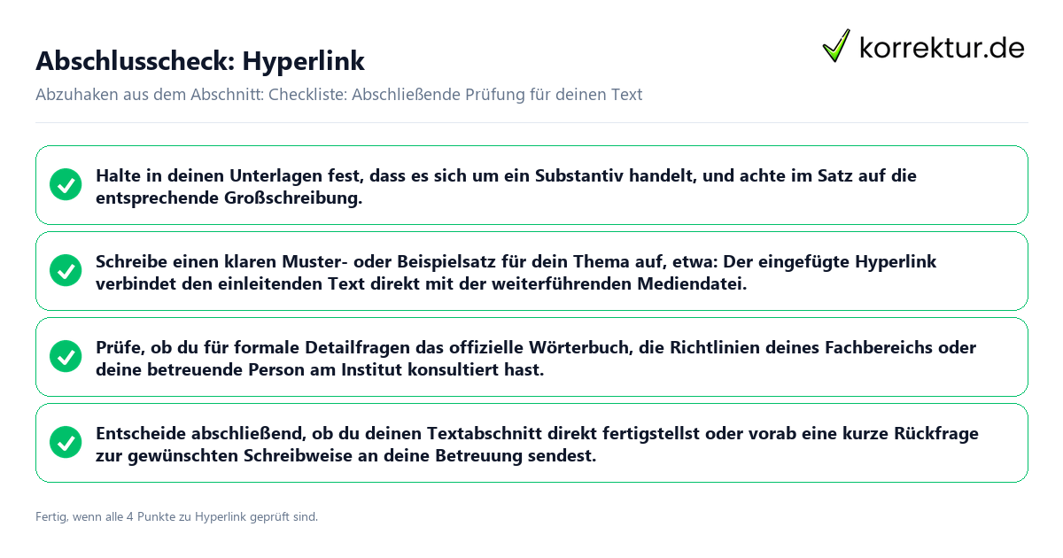 Konkreter Abschlusscheck zu Hyperlink