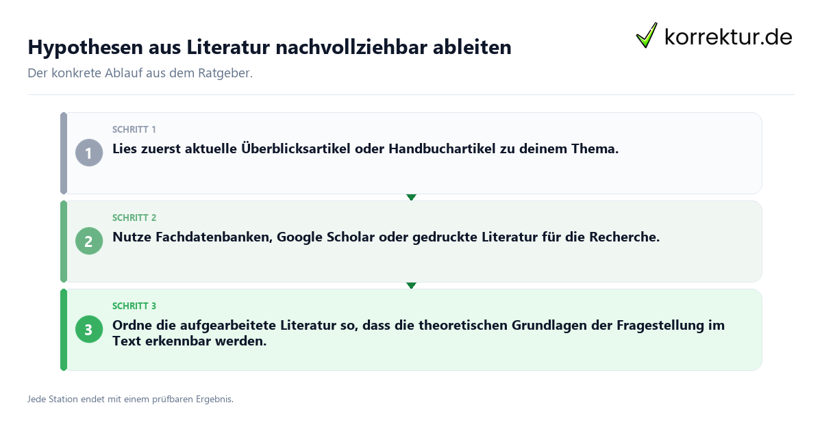 Konkrete Schritte zu Hypothesen aus Literatur nachvollziehbar ableiten