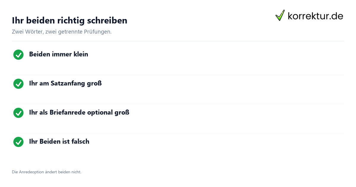 Ihr beiden Großschreibung