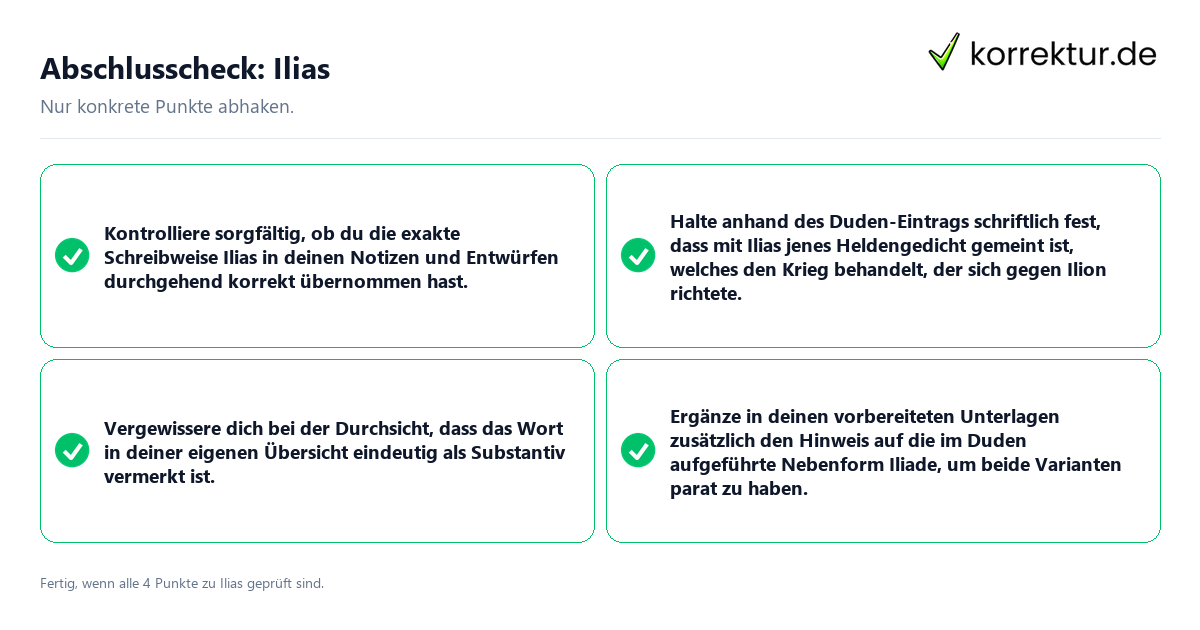 Konkreter Abschlusscheck zu Ilias