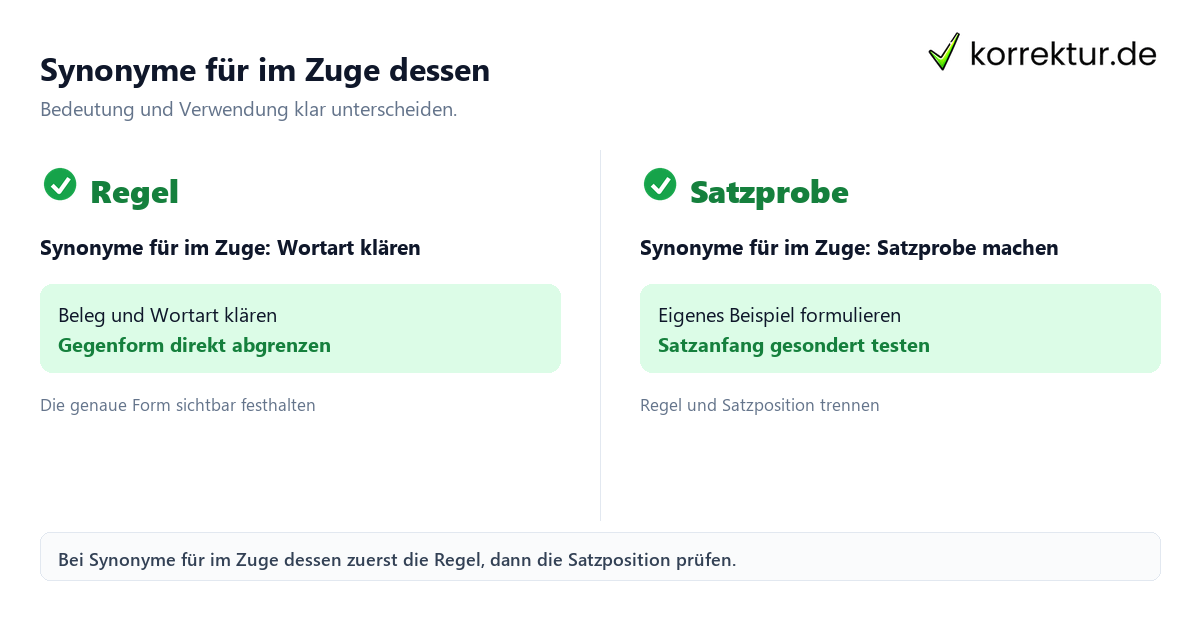 Synonyme für im Zuge dessen Synonyme für im Zuge dessen mit Bedeutung und passender Verwendung im Vergleich