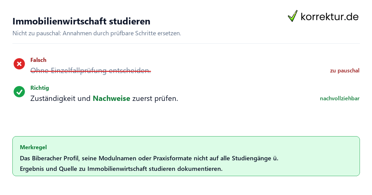 Ungeeignete und belastbare Vorgehensweise bei Immobilienwirtschaft studieren