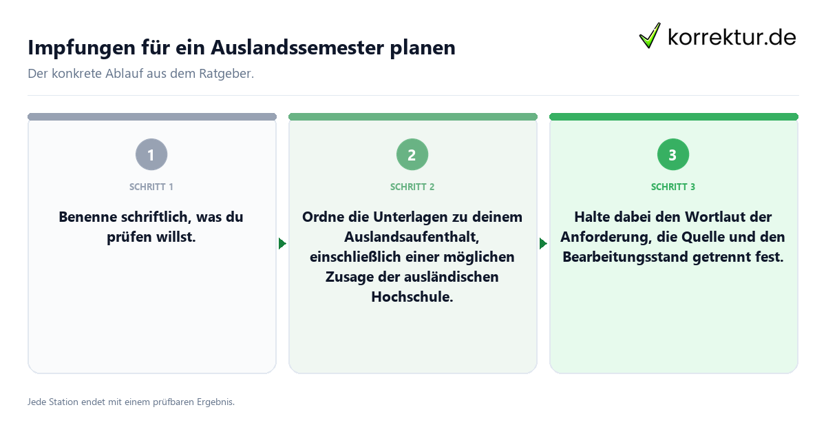 Impfungen für ein Auslandssemester planen Konkrete Schritte zu Impfungen für ein Auslandssemester planen