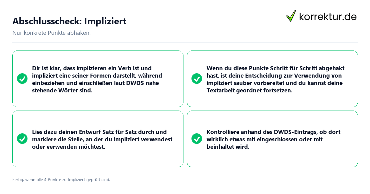 Konkreter Abschlusscheck zu Impliziert