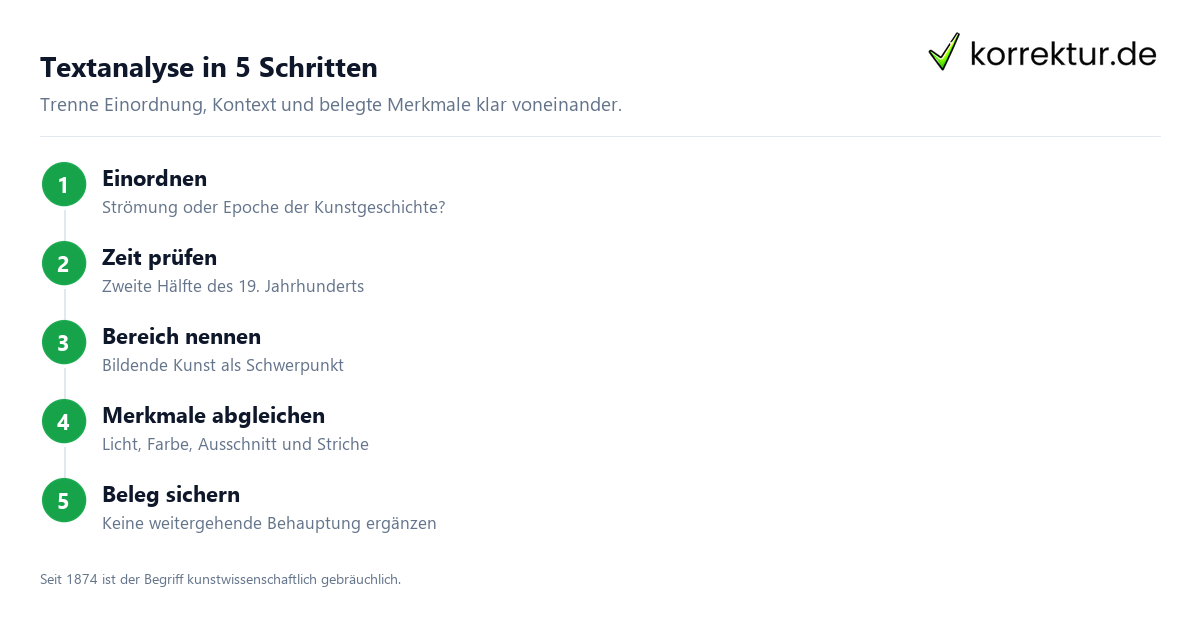 Textanalyse in 5 Schritten Impressionismus verständlich erklärt: Textanalyse in Schritten
