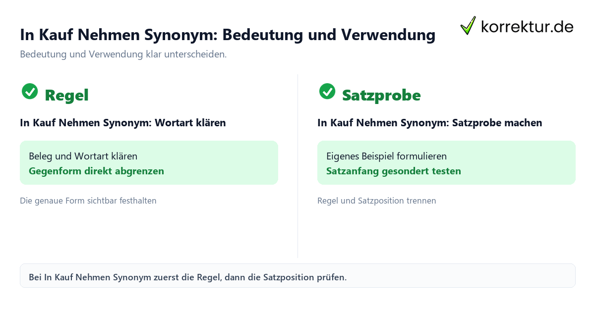 In Kauf Nehmen Synonym: Bedeutung und Verwendung mit Bedeutung und passender Verwendung im Vergleich