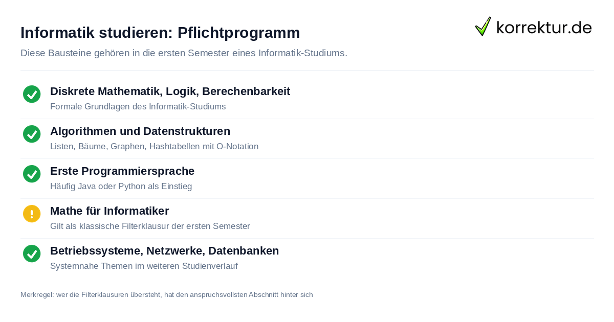 Informatik studieren: Pflichtprogramm Informatik studieren: Grundlagen im Bachelor