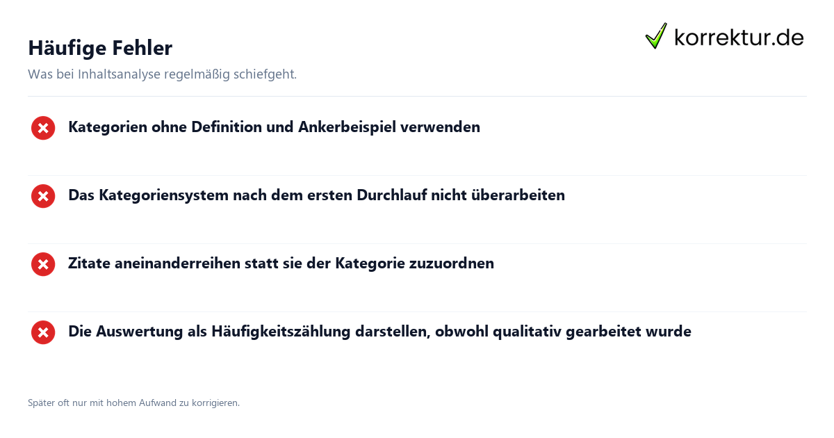 Häufige Fehler Kategoriensystem nach Mayring entwickeln und prüfen: häufige Fehler