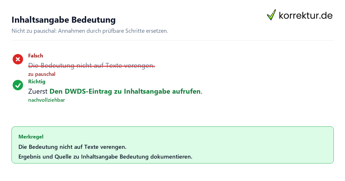 Ungeeignete und belastbare Vorgehensweise bei Inhaltsangabe Bedeutung