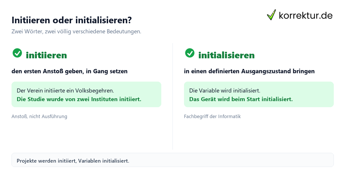 Initiieren Bedeutung: Abgrenzung zu initialisieren