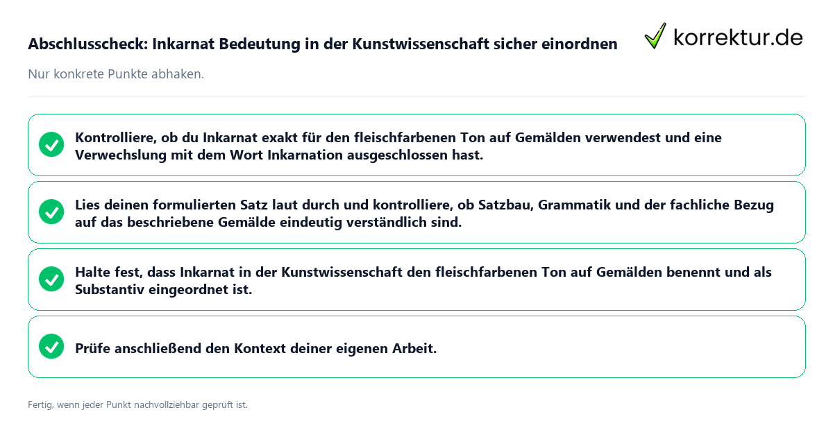 Konkreter Abschlusscheck zu Inkarnat Bedeutung in der Kunstwissenschaft sicher einordnen