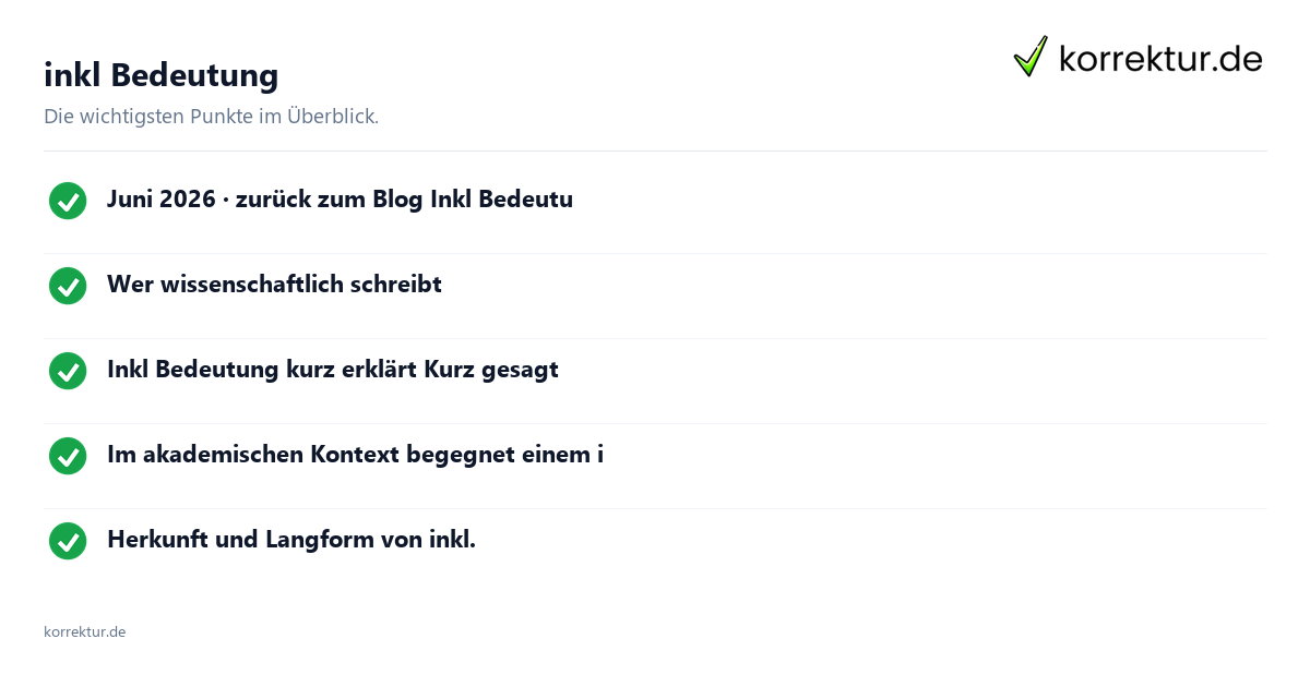 inkl Bedeutung: Überblick