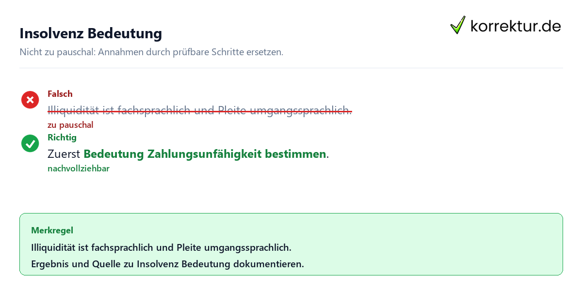 Ungeeignete und belastbare Vorgehensweise bei Insolvenz Bedeutung