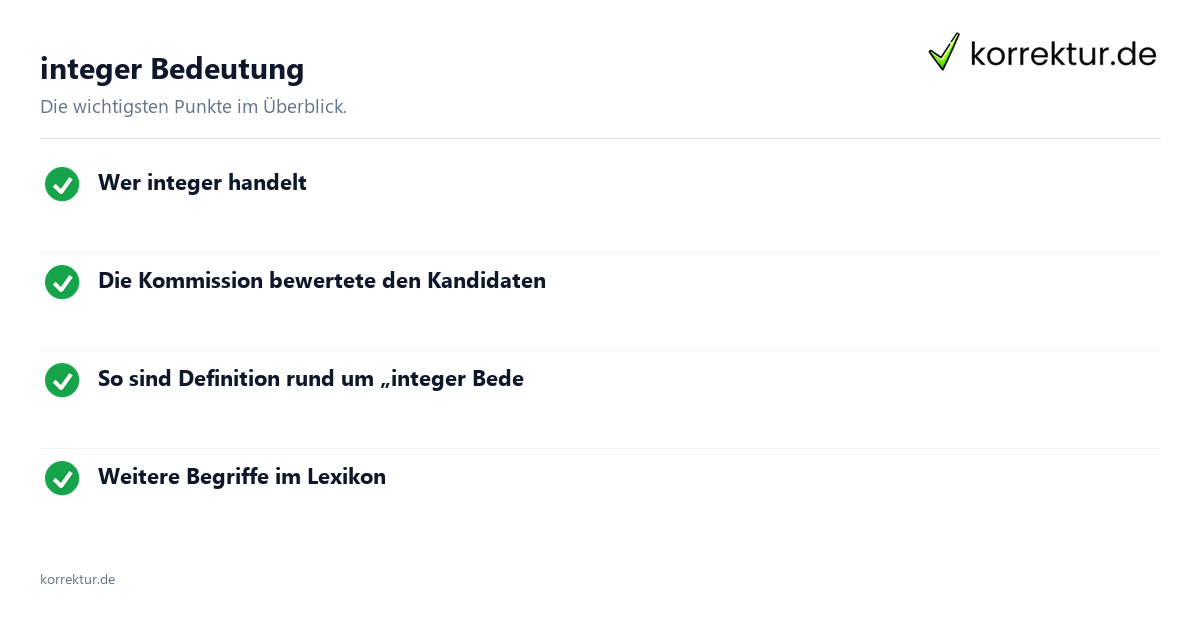 integer Bedeutung integer Bedeutung: Überblick