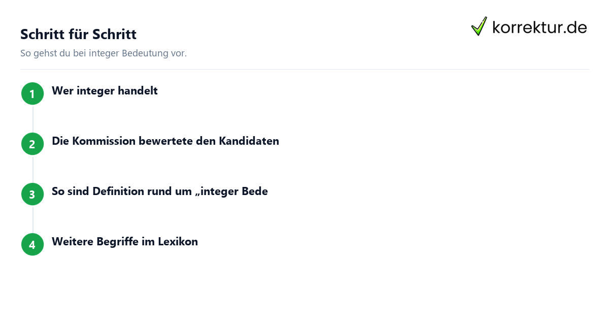 integer Bedeutung: Schritte