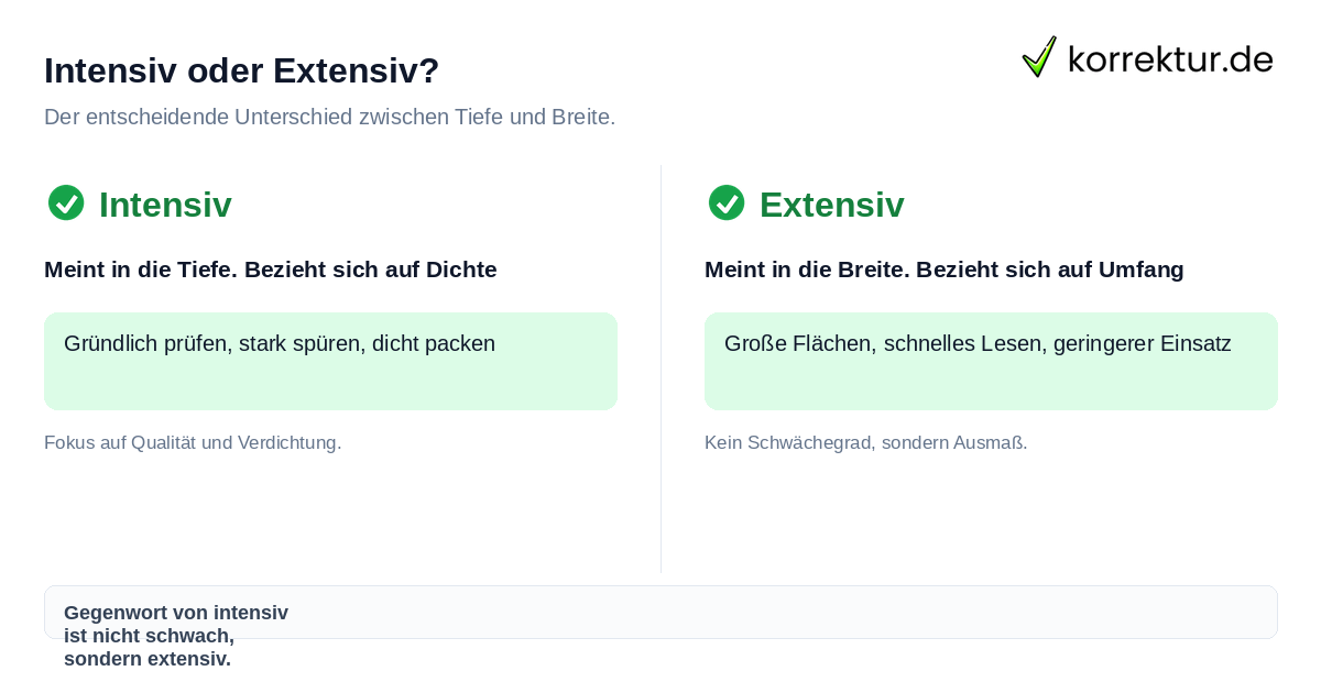 Intensiv oder Extensiv? Intensiv vs Extensiv Definition und Unterschiede