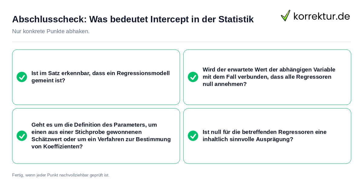 Abschlusscheck: Was bedeutet Intercept in der Statistik Konkreter Abschlusscheck zu Was bedeutet Intercept in der Statistik