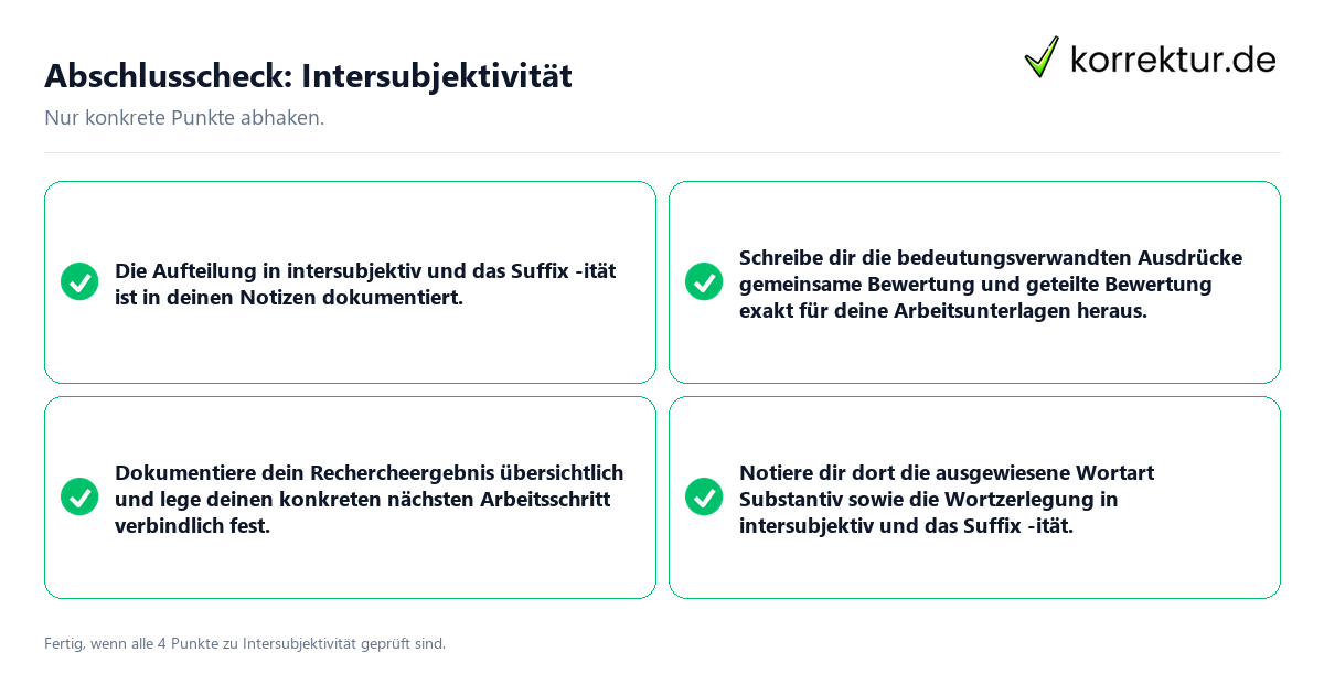 Abschlusscheck: Intersubjektivität Konkreter Abschlusscheck zu Intersubjektivität