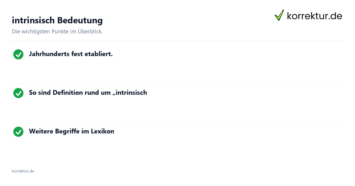 intrinsisch Bedeutung: Überblick
