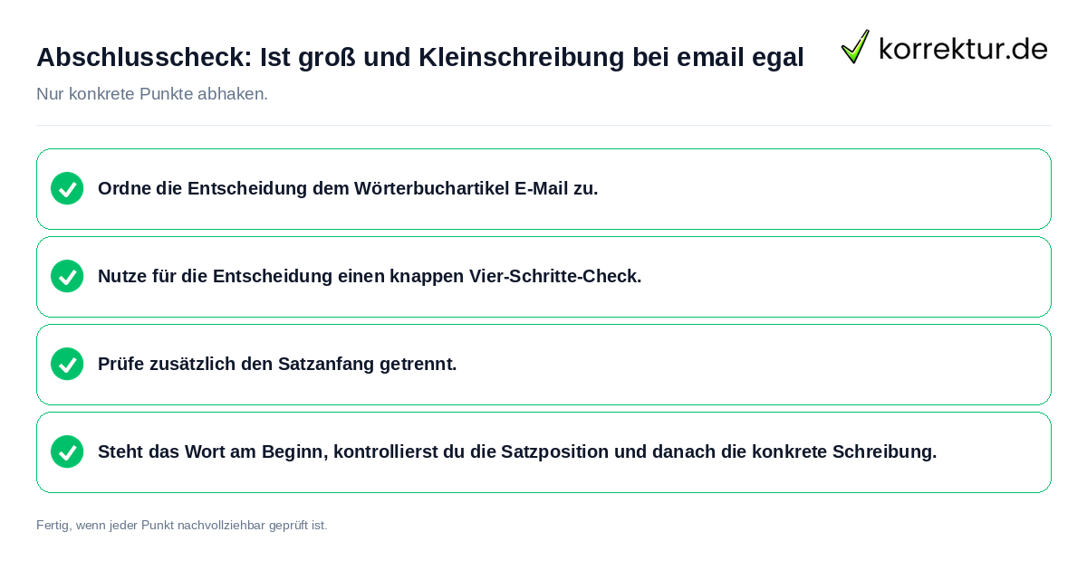Abschlusscheck: Ist groß und Kleinschreibung bei email egal Konkreter Abschlusscheck zu Ist groß und Kleinschreibung bei email egal