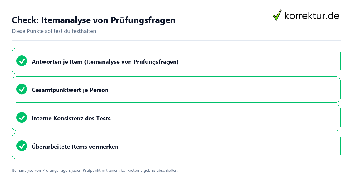 Check: Itemanalyse von Prüfungsfragen Itemanalyse von Prüfungsfragen mit einer themenspezifischen Checkliste