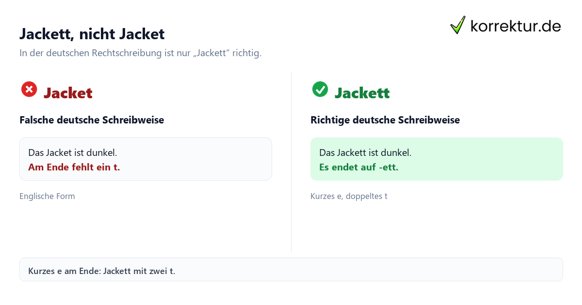 Jackett, nicht Jacket Heißt es Jacket oder Jackett? Richtige Schreibweise im Vergleich