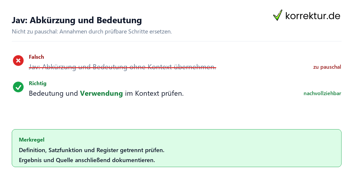 Ungeeignete und belastbare Vorgehensweise bei Jav: Abkürzung und Bedeutung