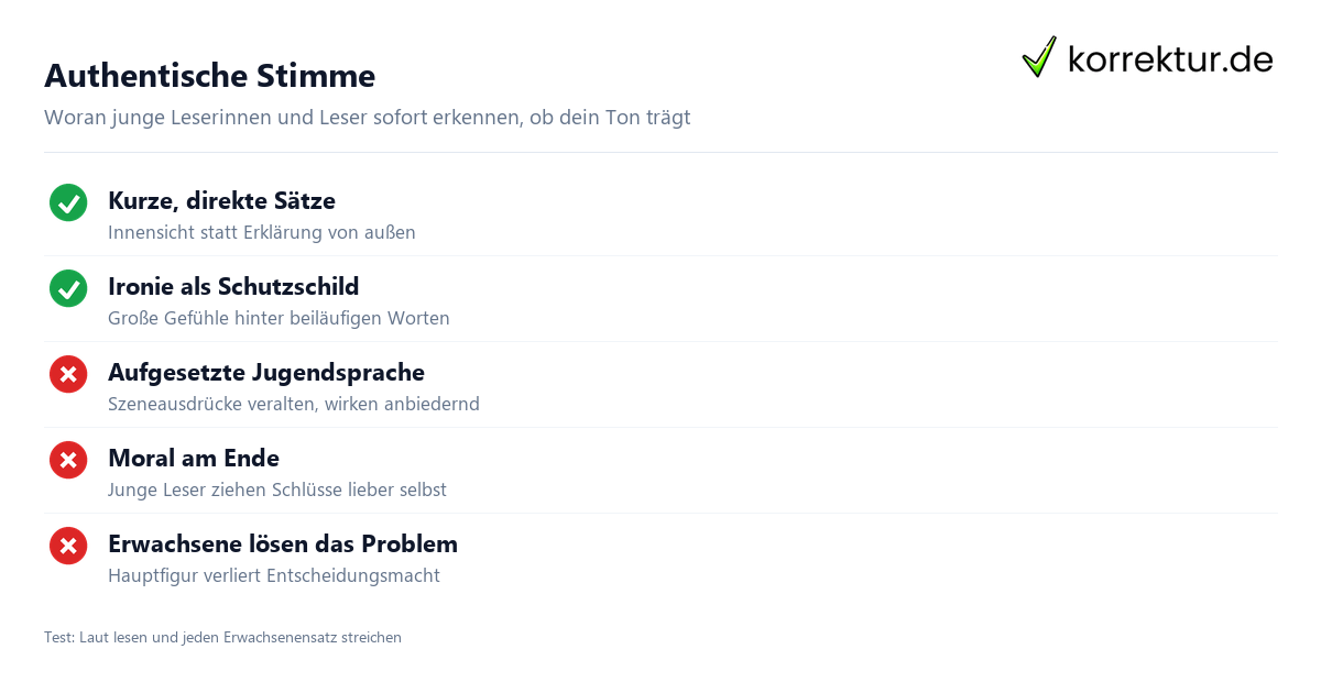 Authentische Stimme Jugendbuch schreiben Checkliste authentische Stimme