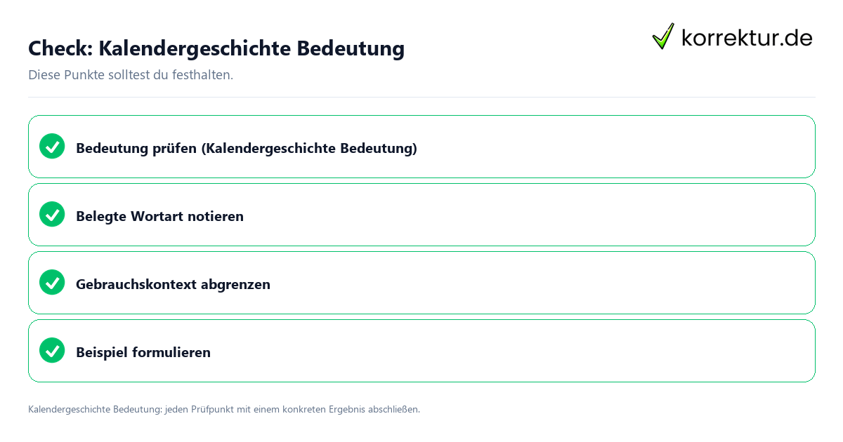 Check: Kalendergeschichte Bedeutung Kalendergeschichte Bedeutung mit einer themenspezifischen Checkliste