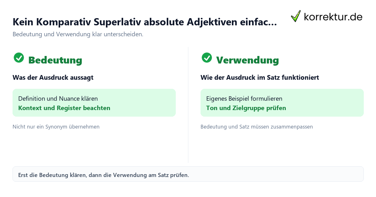 Kein Komparativ Superlativ absolute Adjektiven einfach erklärt Kein Komparativ Superlativ absolute Adjektiven einfach erklärt mit Bedeutung und passender Verwendung im Vergleich