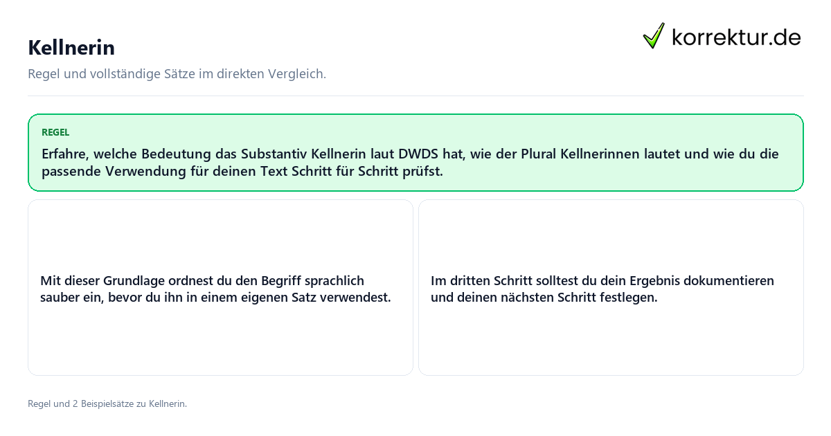 Konkrete Regel und vollständige Beispielsätze zu Kellnerin