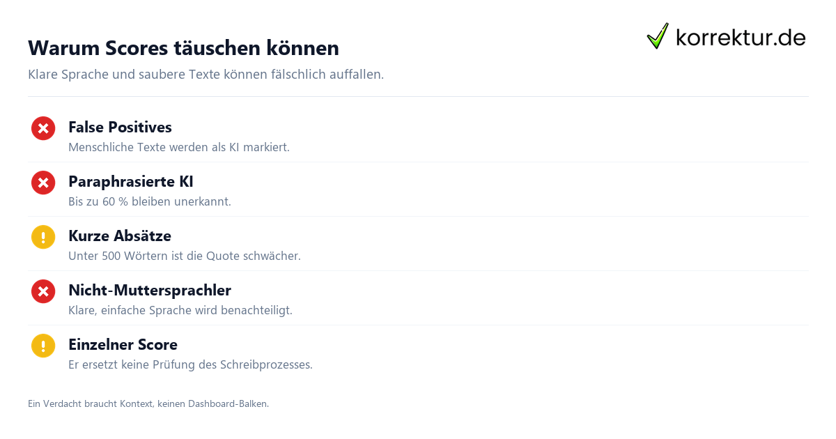 Warum Scores täuschen können KI-Detektoren im Realitätscheck: Risiken erkennen