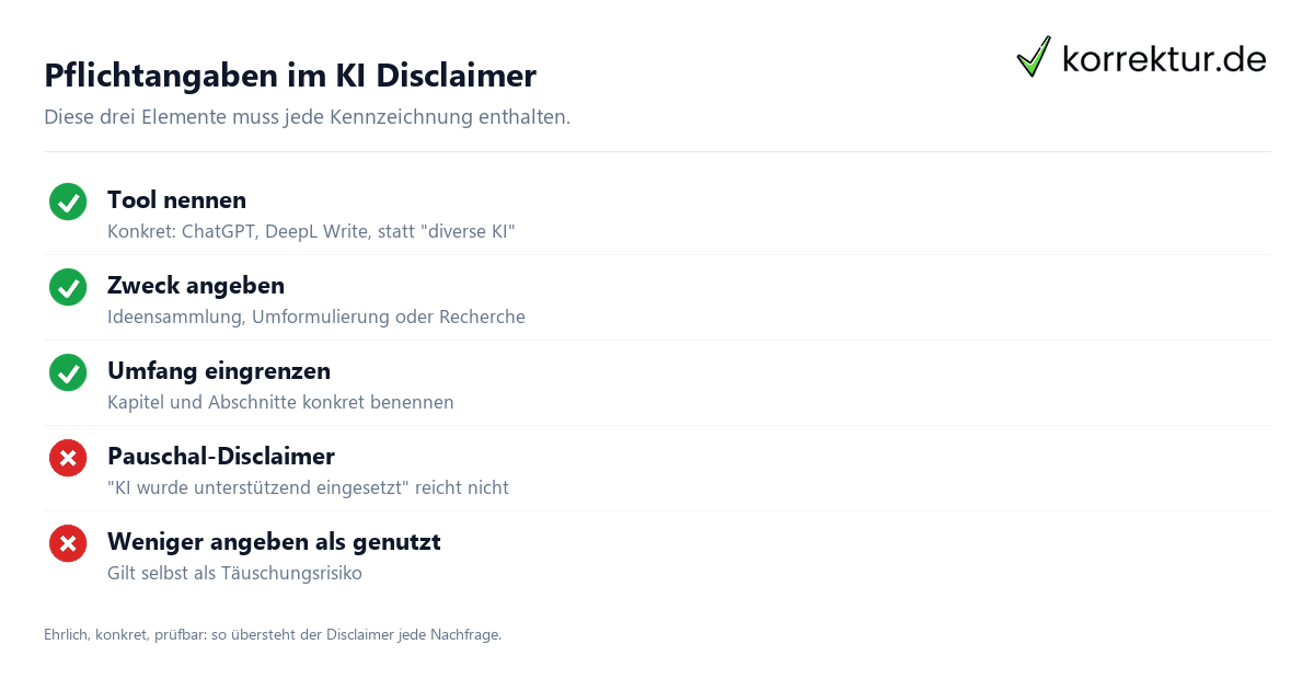 KI Disclaimer: dreistufige Kennzeichnungslogik der Hochschulen im Überblick