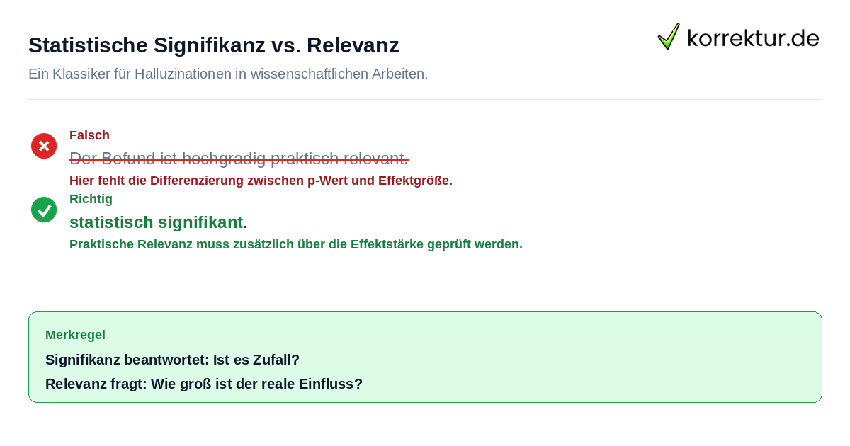 Rotstift-Korrektur: statistisch signifikant statt praktisch relevant